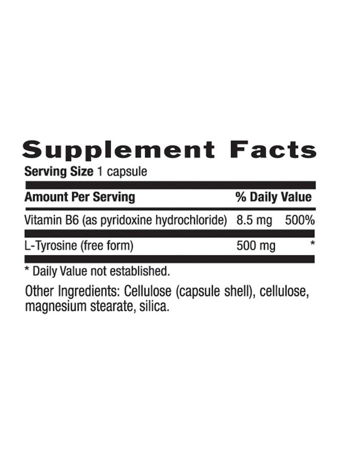 Country Life Ltyrosine Caps Supports Overall Brain Health 500 Mg 100 Vegetarian Capsules Certified Gluten Free Certified Vegetarian Certified Halal  - Image 3