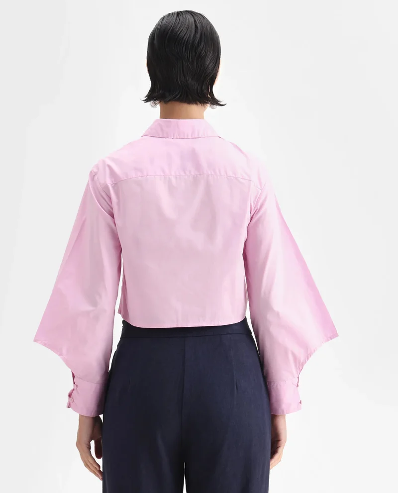 Rareism Women's Abstract Printed Top With Buckle Detail