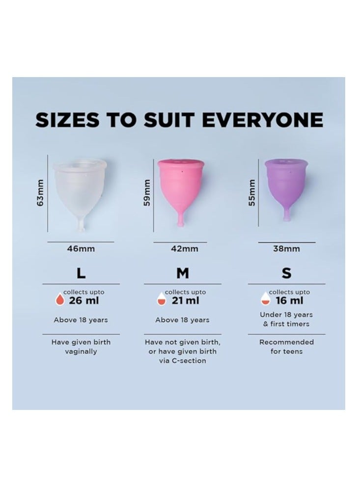 PEE SAFE PEE SAFE Menstrual Cup (Small) | Suitable for 18 Years & Below | Odour & Rash-Free | 100% Medical Grade Silicone | Comes with Travel Friendly Pouch | Leakage Proof & Infection Free - Image 2