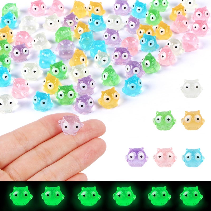 HOMICO 60 PCS Mini Owls for Crafts Dollhouse Fairy Garden Decor Miniature Figurines Owl Decor for Car Tiny Resin Animals for Micro Landscape Plant Pots - Image 1