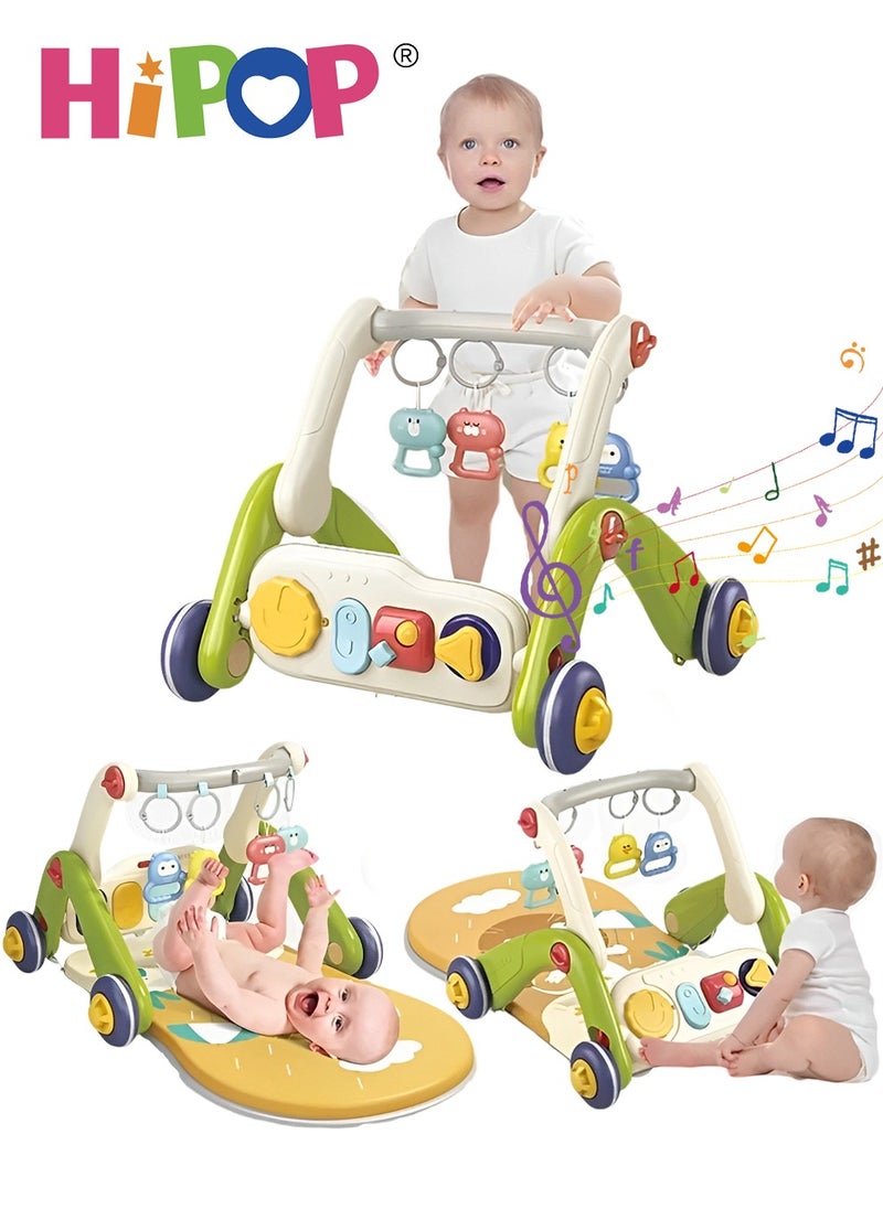HIPOP - 2 In 1 Baby Gym Play Mats,Baby Toys Kick and Play Piano Gym Activity Center For Infants,Baby Walker Fitness Rack - Image 1