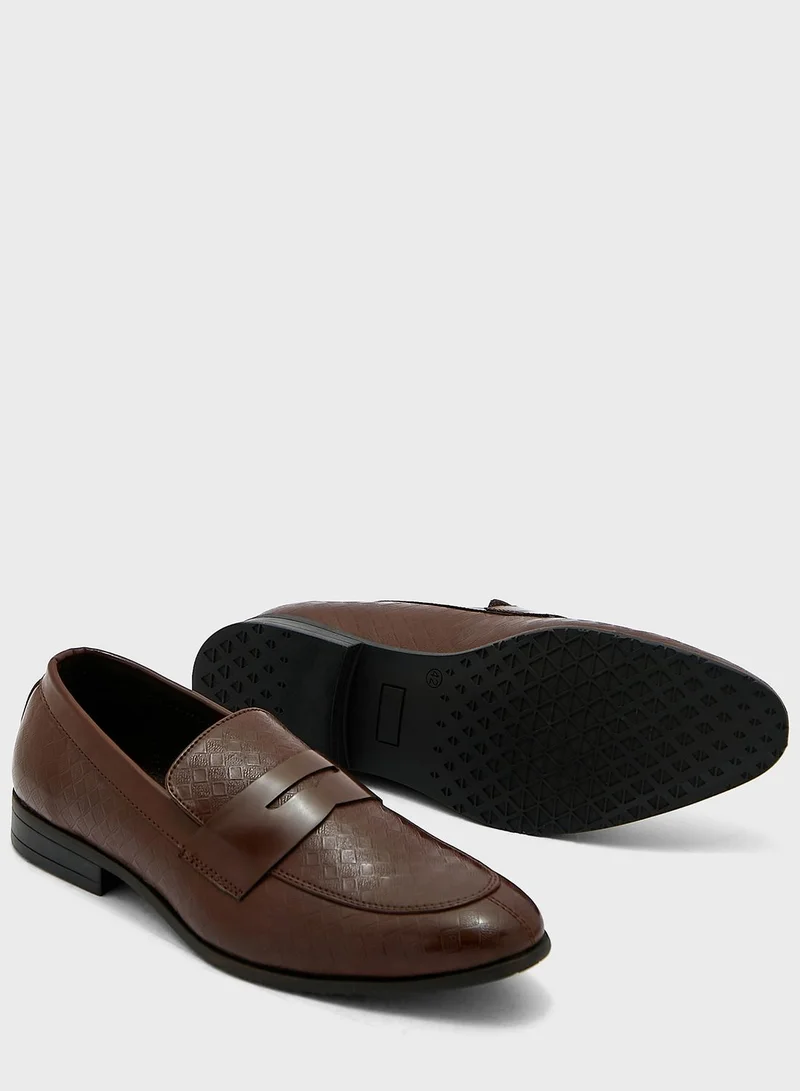 Robert Wood Weave Texture Formal Slip Ons