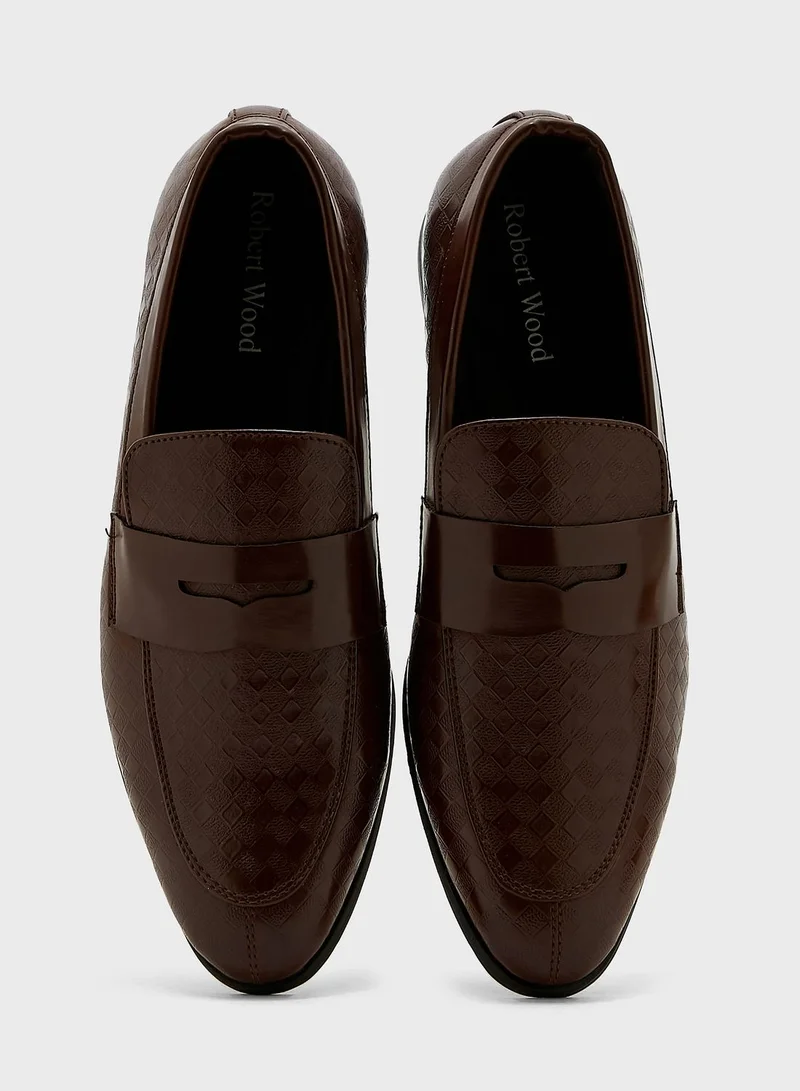Robert Wood Weave Texture Formal Slip Ons
