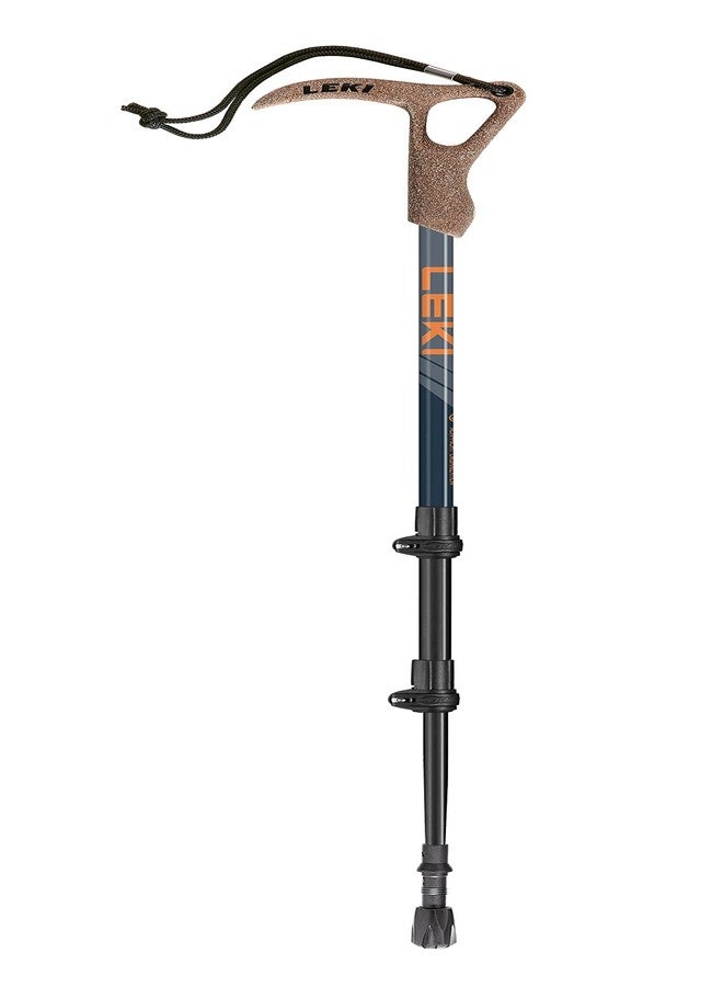 LEKI Wanderfreund High Fives Aluminum Adjustable Lightweight Walking Pole (Single) for Trekking & Hiking - Blue-Orange-Blue - 60-120 cm - Image 1