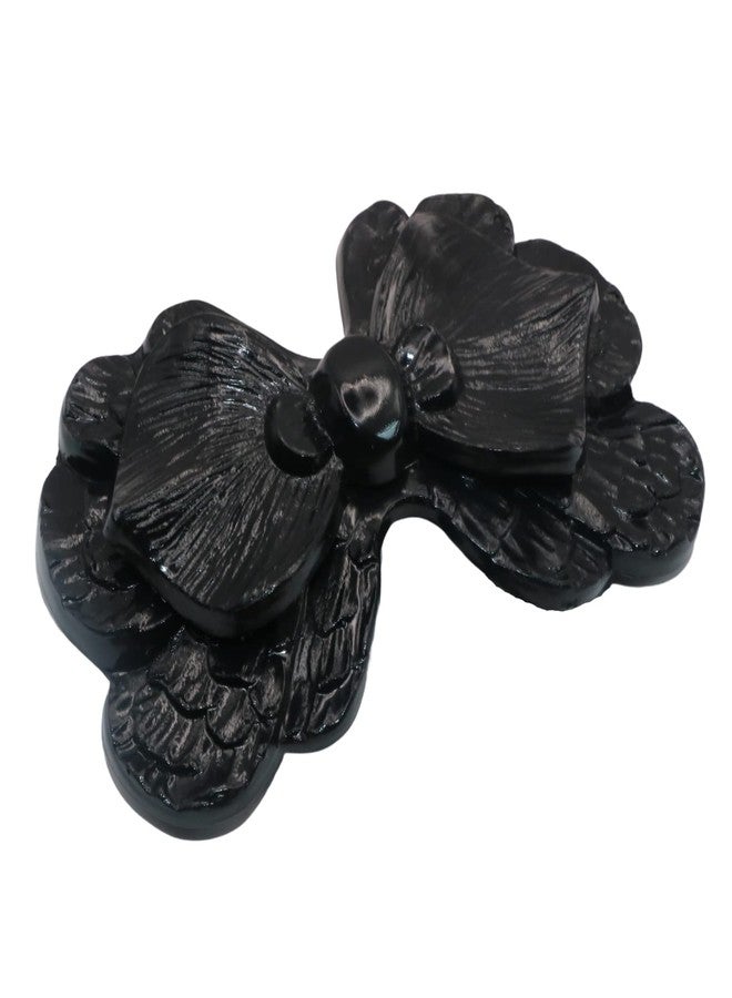 Parcelona French Large Petal Black Celluloid French Barrette Hair Clips Women Hair Accessories, Made in France - Image 1
