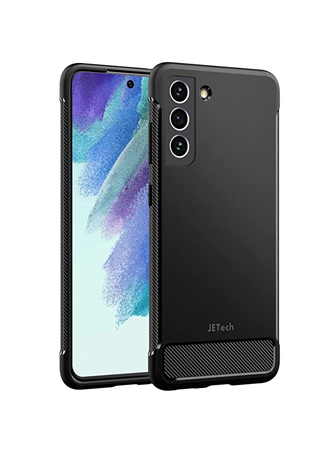 Jetech Slim Fit Case for Samsung Galaxy S21 FE 5G 6.4-Inch, Thin Phone Cover with Shock-Absorption and Carbon Fiber Design (Black) - Image 1