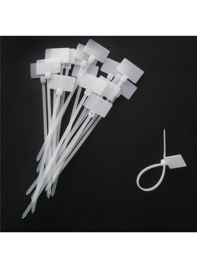 Loquat Nylon Marker Cable Ties 300PCS White Self-locking Wire Zip Ties Cable Mark Tags Label Tie Straps Nylon Power Marking Label - Image 3