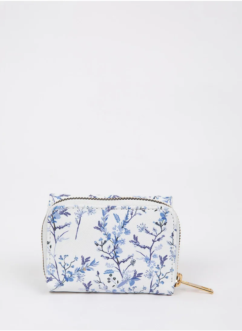 ديفاكتو Floral Patterned Faux Leather Wallet