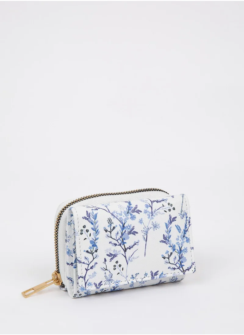 ديفاكتو Floral Patterned Faux Leather Wallet