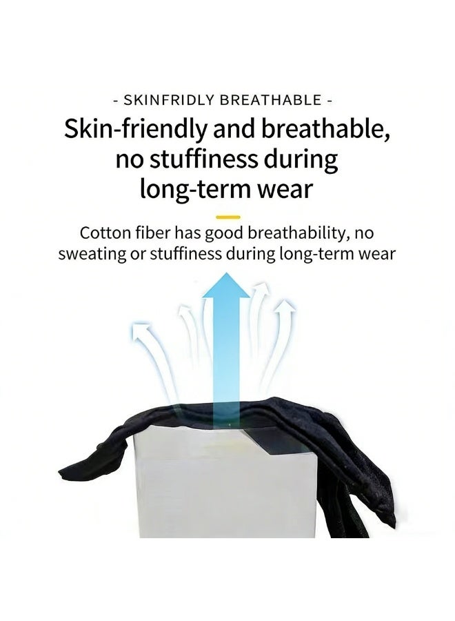 NIBEMINENT 20 قطعة قفازات قطنية للإكزيما واليدين الجافتين، 10 أزواج من بطانات العمل المرطبة بفوائد السبا، تناسب مرنة للبشرة الحساسة (أسود، مقاس واحد) - Image 3