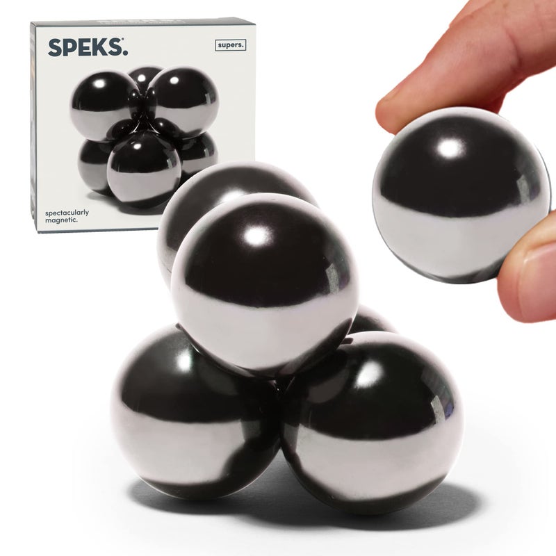 Speks كرات مغناطيسية سوبر من سبكس لعبة فidget للبالغين والمراهقين 14 تخفيف التوتر لعبة مكتبية هدايا عطلة المكتب 6 عبوة بلون رمادي غامق - Image 3