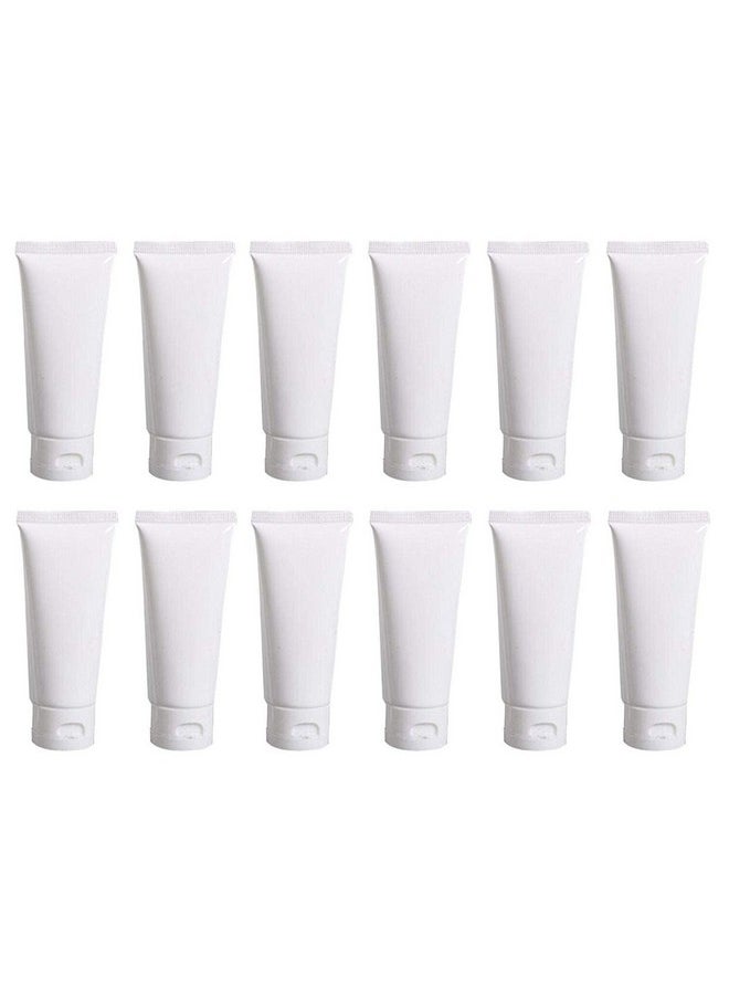 Happyupcity 12 Pcs 100Ml 3.4Oz White Plastic Soft Squeeze Hose Bottle Cosmetic Facial Care Tolietry Packing Vial Container With Flip Cap Cream Lotion Sample Dispense Tube For Travel Home Use  - Image 1