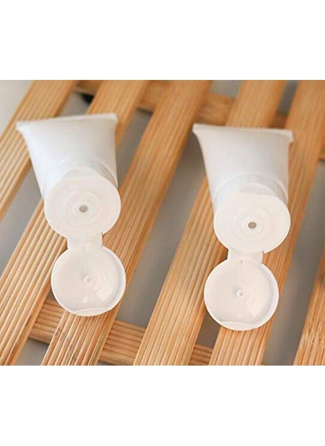 Happyupcity 12 Pcs 100Ml 3.4Oz White Plastic Soft Squeeze Hose Bottle Cosmetic Facial Care Tolietry Packing Vial Container With Flip Cap Cream Lotion Sample Dispense Tube For Travel Home Use  - Image 3