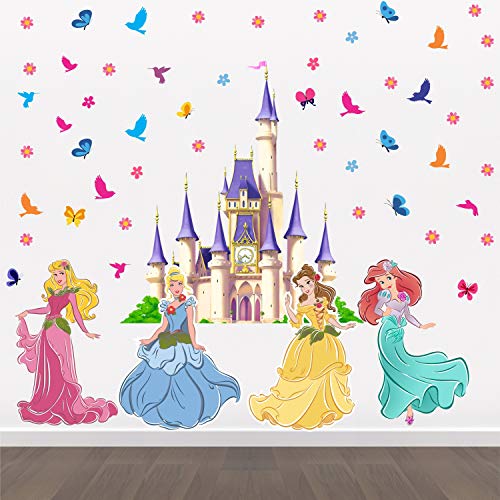StickMe 'Princess - Castle - Birds - Butterfly - Baby - Kids - Learning - Education - Nursery - Pre School - Kinder Garden - Wall Sticker' -SM862 (Multi Colour, Vinyl - 100cm X 75 cm)-self adhesive - Image 2