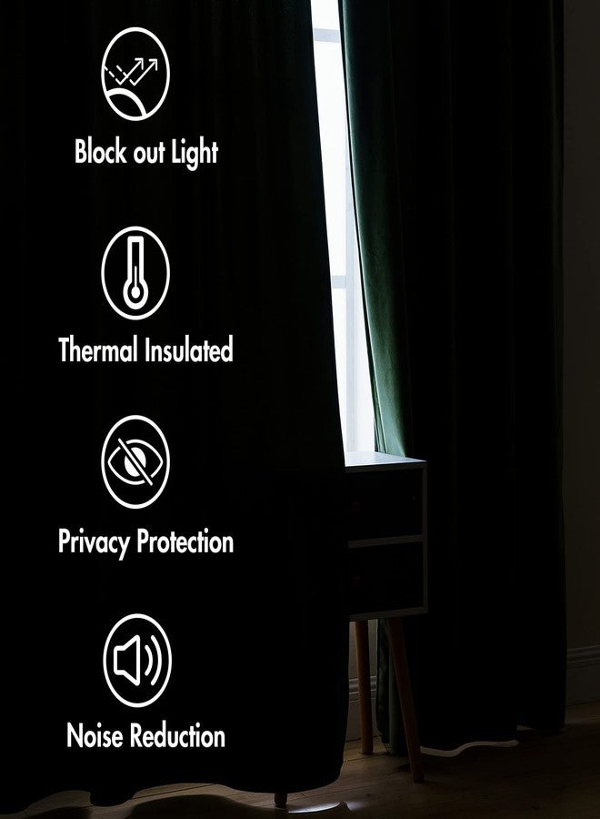 MIULEE Velvet Curtains 105 inches - Luxury Blackout Curtains for Bedroom Living Room Thermal Insulated Super Soft Window Drapes Rod Pocket & Back Tab, Olive Green, W52 x L105 inches, 2 Panels - Image 5