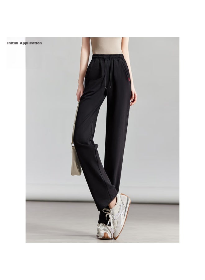 First Application Chushen Chunqiu Women's Elastic Waist Slim-fit Straight-leg Sports Pants, Korean Style Student Sweatpants, Casual Pants S137r1257 - Image 2