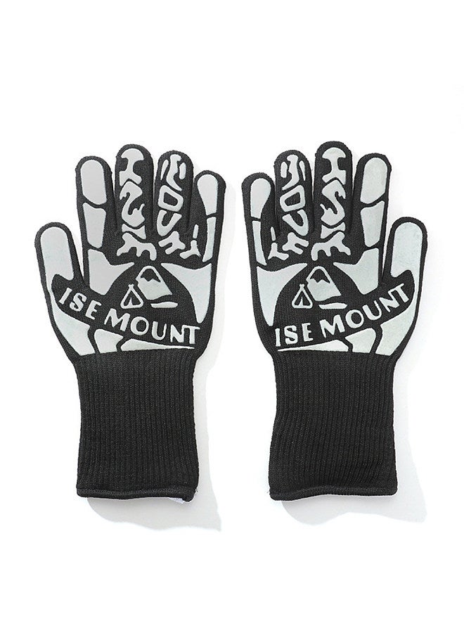 Generic Flameretardant Heat Insulation Gloves High Temperature Proof Gloves Outdoor Camping Picnic BBQ Cotton Lining Gloves  - Image 1