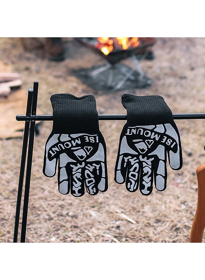 Generic Flameretardant Heat Insulation Gloves High Temperature Proof Gloves Outdoor Camping Picnic BBQ Cotton Lining Gloves  - Image 5
