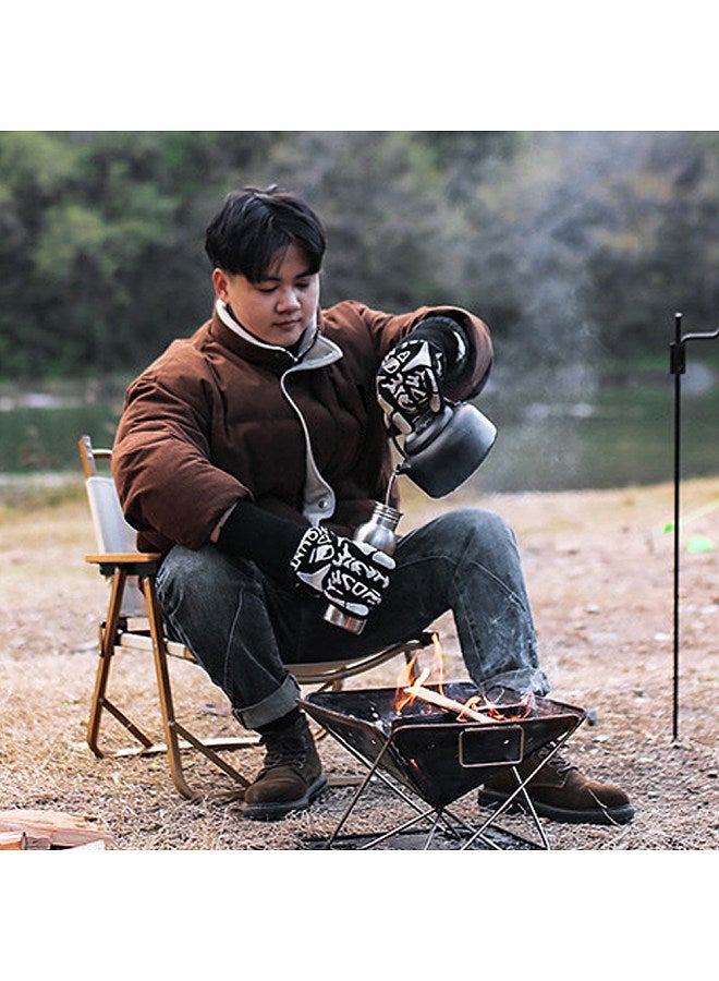Generic Flameretardant Heat Insulation Gloves High Temperature Proof Gloves Outdoor Camping Picnic BBQ Cotton Lining Gloves  - Image 2