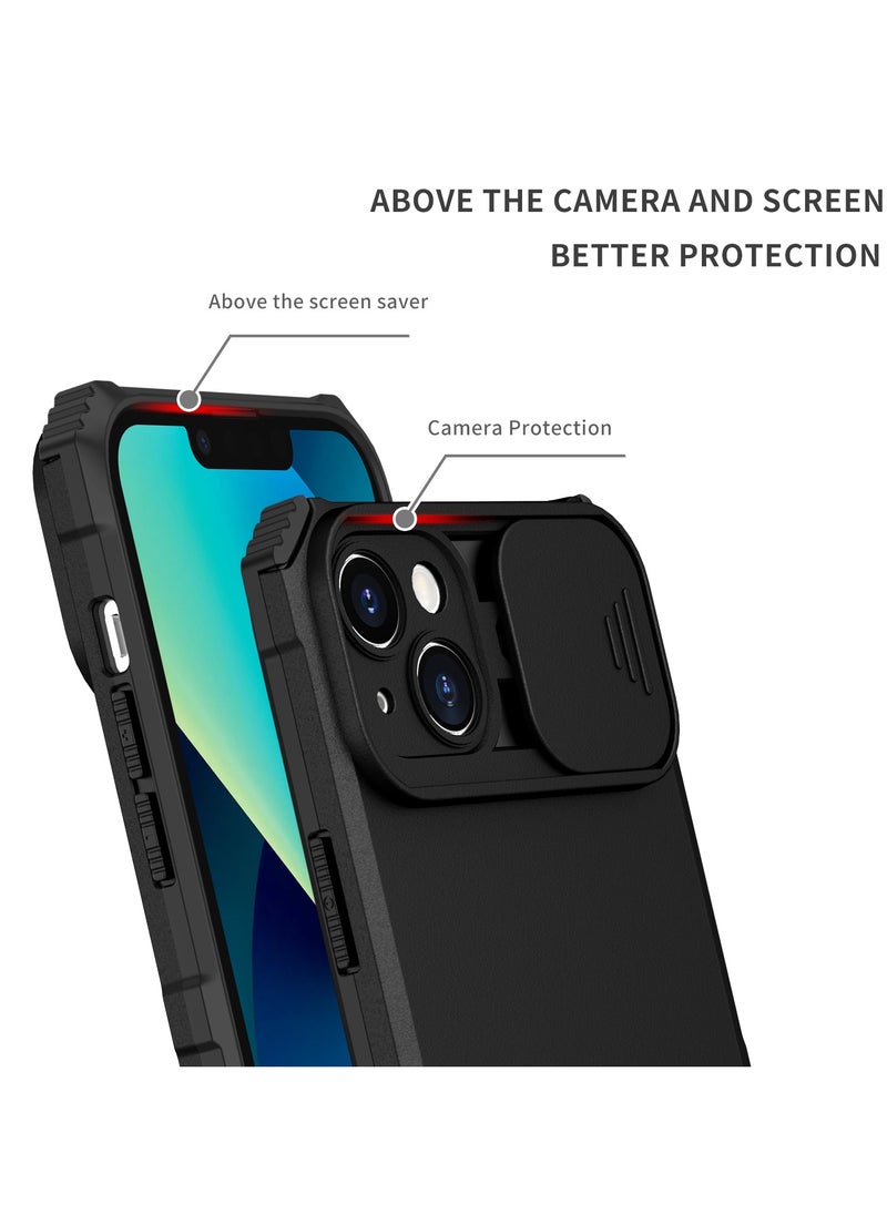 Generic - Apple iPhone 15 Black Mobile Phone Case Cover, Innovative Telescopic Bracket, Sliding Protection Camera Window, Bumper Shockproof Phone Back Cover - Image 1