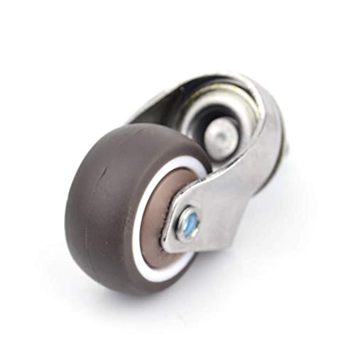 Norgail 1 Inch Small Tiny Shopping Cart Wheel Replacement Swivel Caster Wheels Soft Rubber TPE M6x 15mm Mini Threaded Stem Caster Wheel, 33lb/15kg Load Capacity, Set of 4 - Image 3