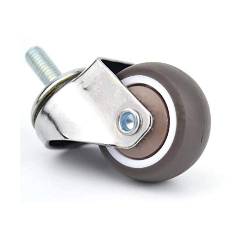 Norgail 1 Inch Small Tiny Shopping Cart Wheel Replacement Swivel Caster Wheels Soft Rubber TPE M6x 15mm Mini Threaded Stem Caster Wheel, 33lb/15kg Load Capacity, Set of 4 - Image 5
