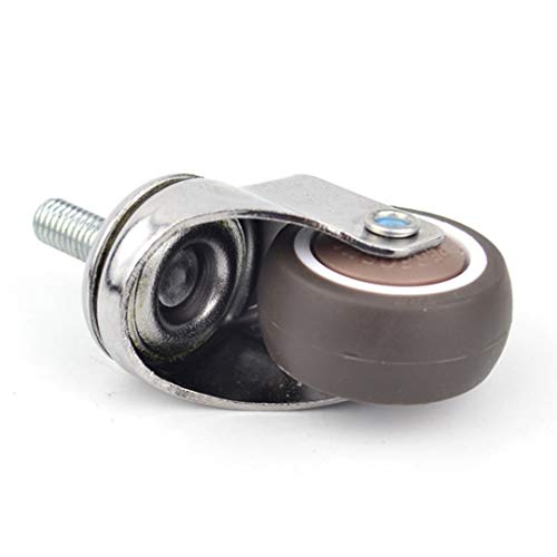 Norgail 1 Inch Small Tiny Shopping Cart Wheel Replacement Swivel Caster Wheels Soft Rubber TPE M6x 15mm Mini Threaded Stem Caster Wheel, 33lb/15kg Load Capacity, Set of 4 - Image 4