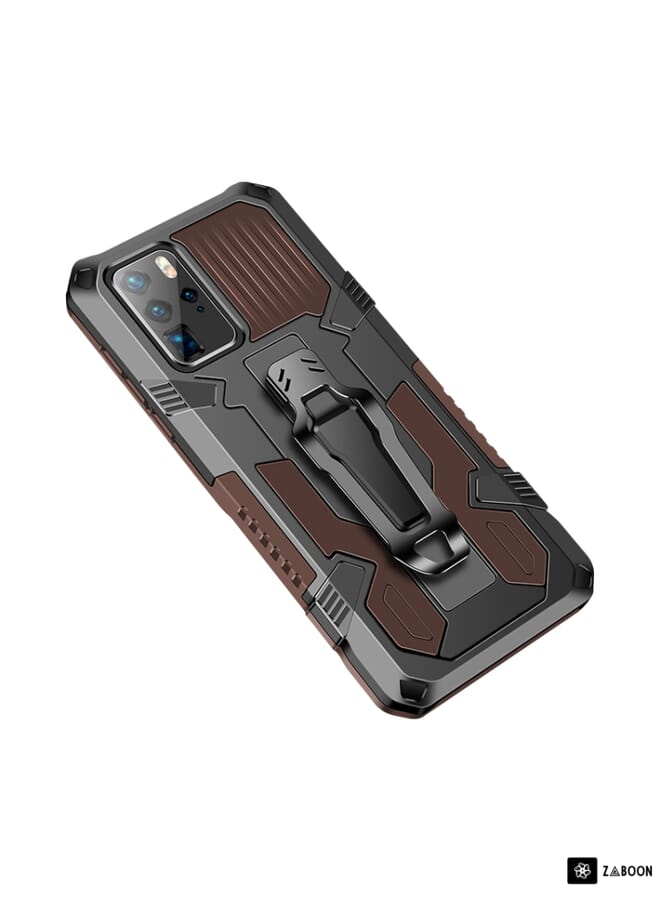 Green Tiger For Huawei P40 Pro Machine Armor Warrior Shockproof PC + TPU Protective Case(Coffee) - Image 2