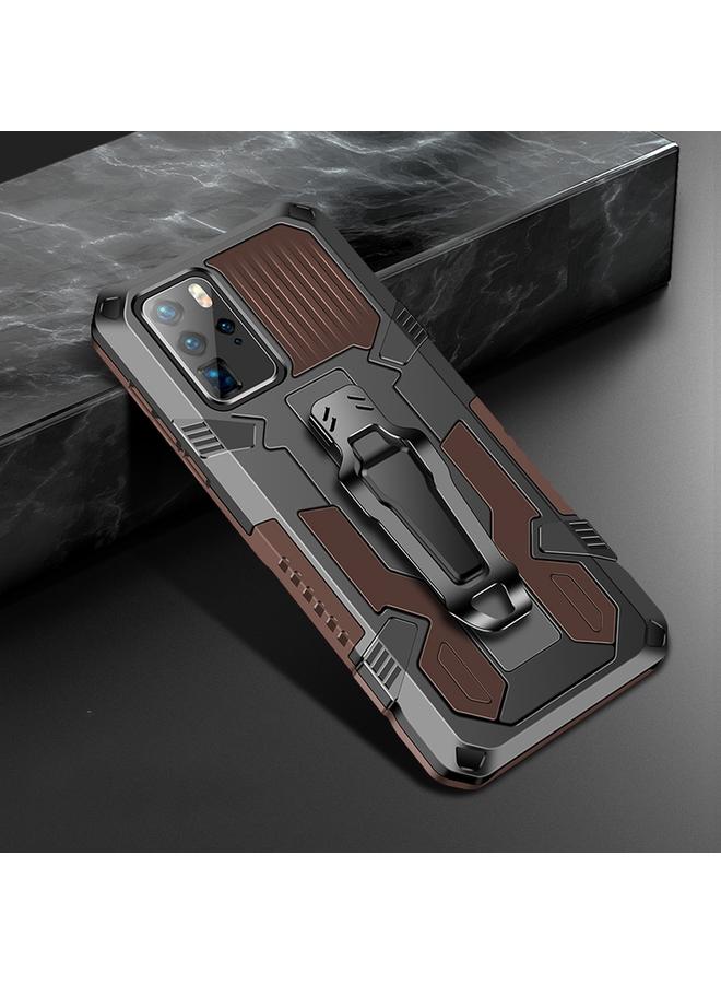 Green Tiger For Huawei P40 Pro Machine Armor Warrior Shockproof PC + TPU Protective Case(Coffee) - Image 1