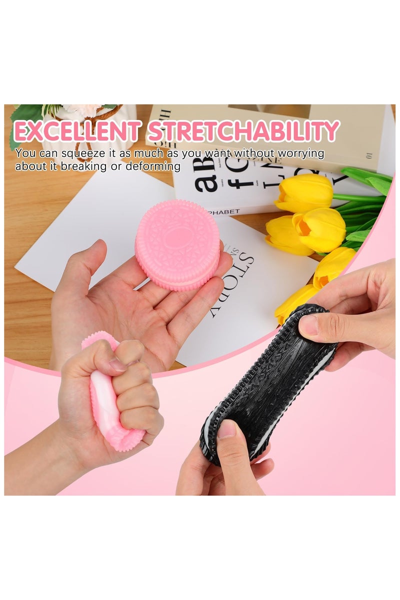 4PCS Silicone Cookie Squishy Toys – Soft Stress Relief Toys for Anxiety, Focus & Desk Decoration, Portable Fidget Toy Set - Image 2