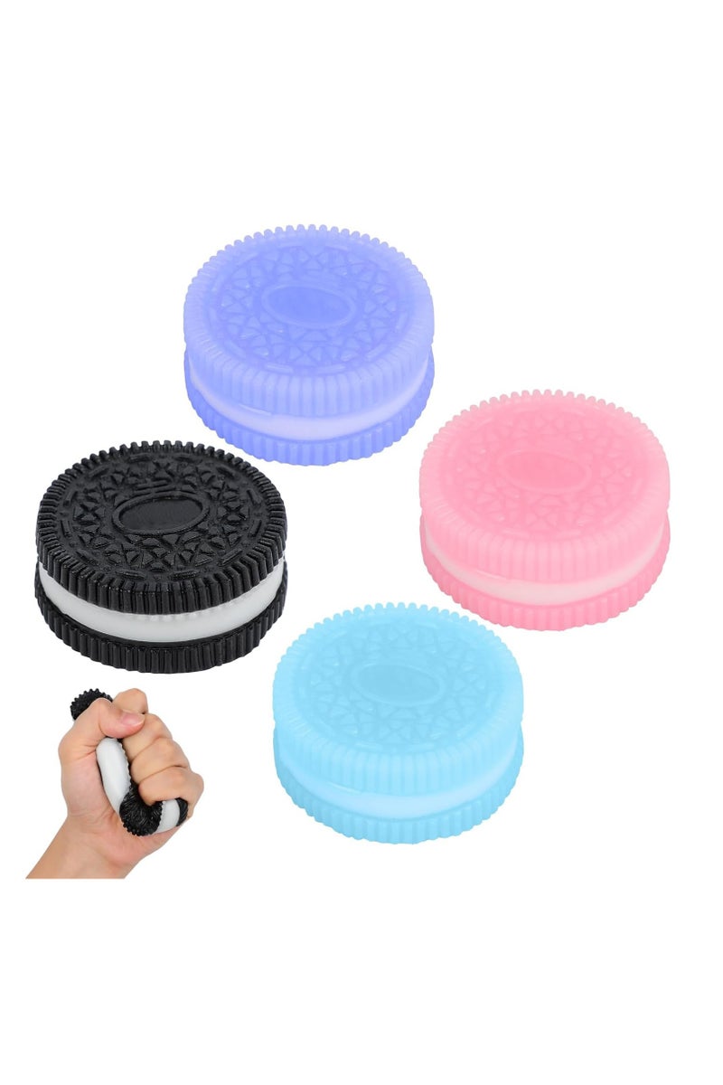4PCS Silicone Cookie Squishy Toys – Soft Stress Relief Toys for Anxiety, Focus & Desk Decoration, Portable Fidget Toy Set - Image 1