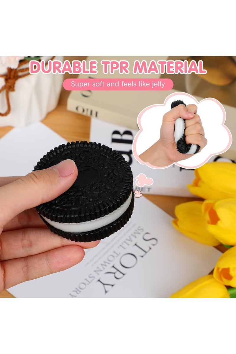 4PCS Silicone Cookie Squishy Toys – Soft Stress Relief Toys for Anxiety, Focus & Desk Decoration, Portable Fidget Toy Set - Image 3