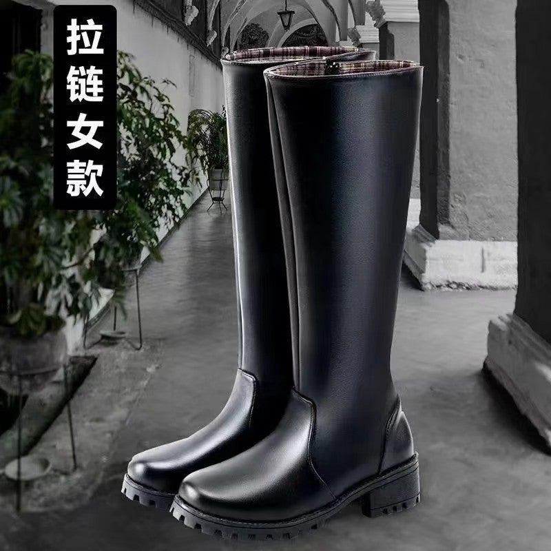 High-Top Riding Boots, Flag Honor Guard Leather Boots, Knight Boots, Long Riding Boots, Horse Riding Boots, Stage Performance Boots For Men And Women, Catwalk Boots - Image 1