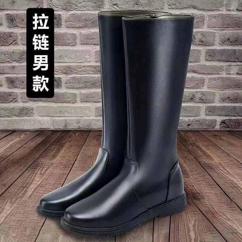 High-Top Riding Boots, Flag Honor Guard Leather Boots, Knight Boots, Long Riding Boots, Horse Riding Boots, Stage Performance Boots For Men And Women, Catwalk Boots - Image 4
