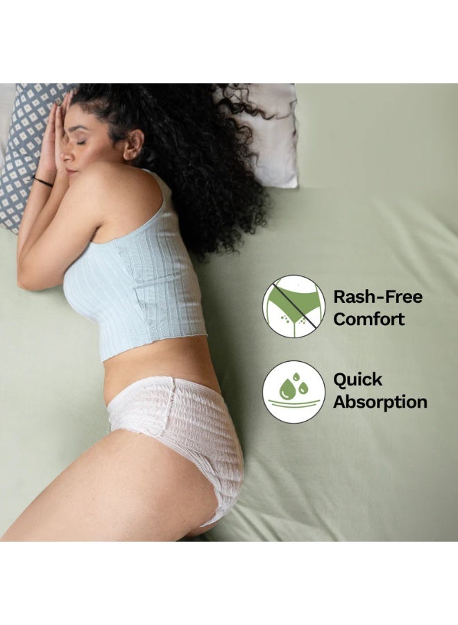 بيساف بي سيف سراويل نسائية لاستخدام مرة واحدة، مقاومة للتسرب، سراويل داخلية للدورة الشهرية لتدفق الدم الغزير، سهلة الارتداء توفر حماية 360 درجة، راحة طوال الليل، خالية من السموم ولا تسبب حساسية، 4 كلوتات - مقاس S-M - Image 4
