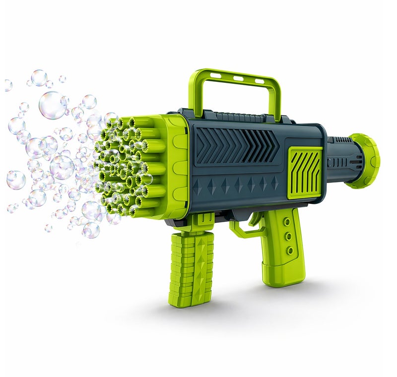 O2. 46 Hole Rocket Launcher Bubble Gun – Green | High Output Kids Bubble Blaster - Image 1