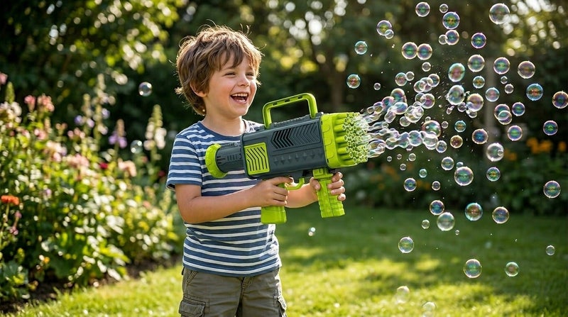 O2. 46 Hole Rocket Launcher Bubble Gun – Green | High Output Kids Bubble Blaster - Image 4