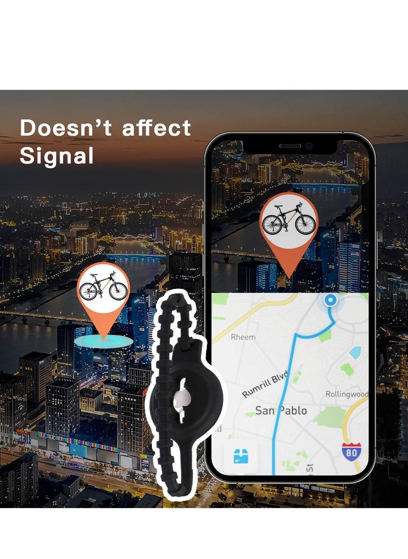 Airtag Bike Mount, Bicycle Mount Holder for Hidden Under Seat, Gps Tracker Anti Theft Case Compatible with Airtag, 2 Pack Loop Luggage, Bike, Scooter