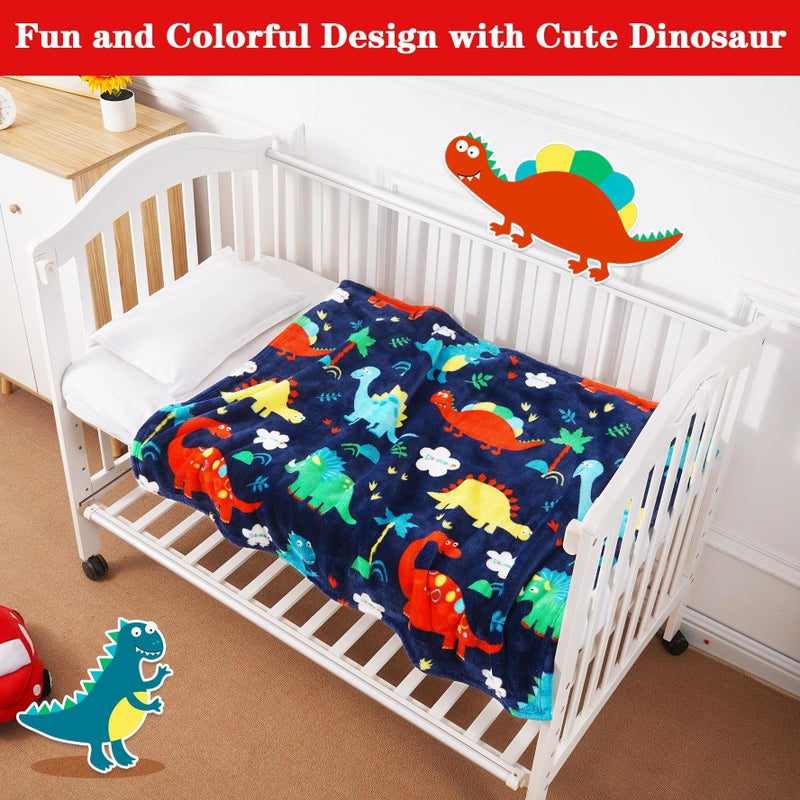 Lukeight Toddler Blanket for Boys and Girls, Plush and Thick Dinosaur Blanket Birthday Gifts for Toddler and Baby (Dinosaur, 30x40 Inches) - Image 2