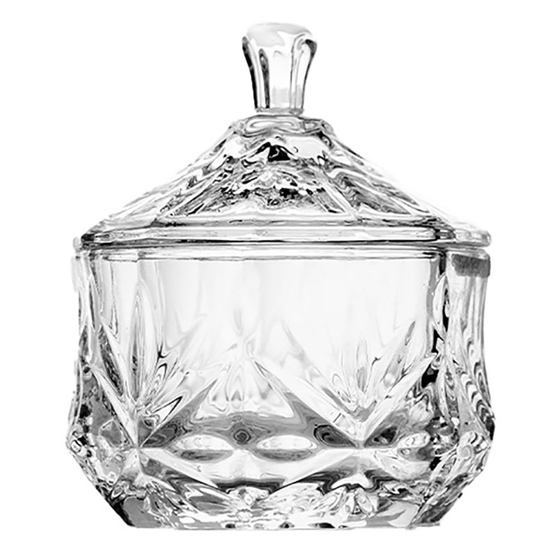 EWEIGEER 8oz Glass Candy Dish with Lid,Small Decorative Storage Jar for Candy,Cookies,Snacks Bath Salt,Sugar Bowl,Office,Bathroom,Dining Room Organizer (Clear) - Image 1