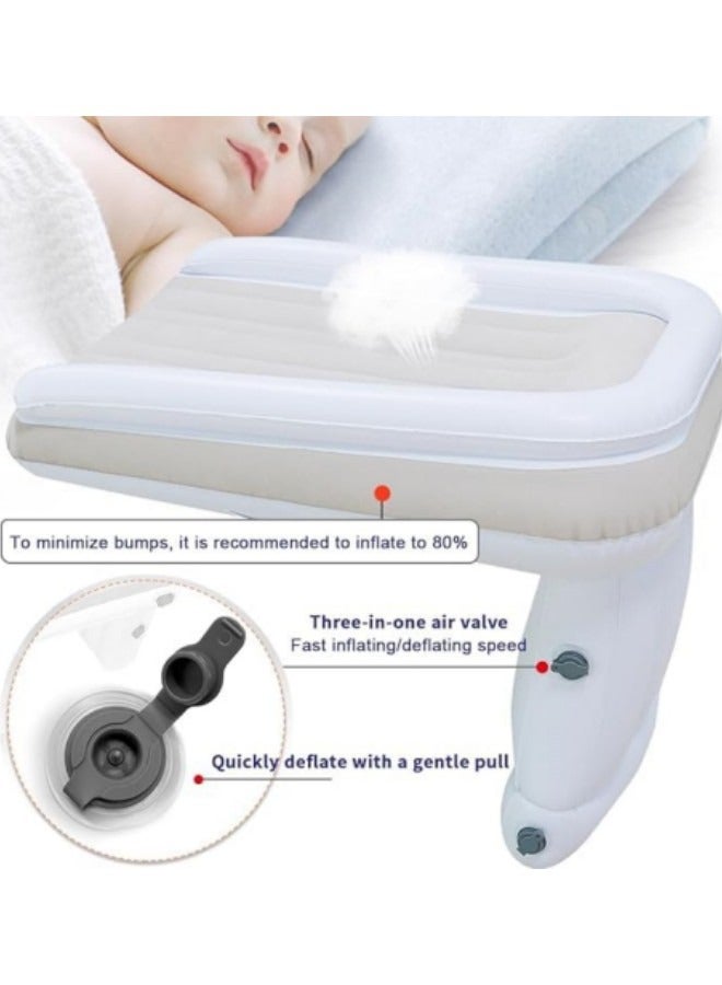 Toddler Travel Bed Inflatable Toddler Airplane Bed Kids Bed Airplane Inflatable Bed Kids Car Seat Extender Toddler Air Mattress with Hand Pump Travel Bag Safety Belt  - Image 5