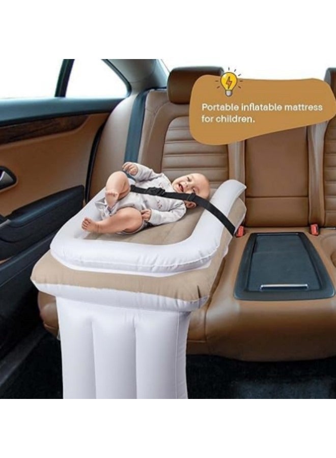 Toddler Travel Bed Inflatable Toddler Airplane Bed Kids Bed Airplane Inflatable Bed Kids Car Seat Extender Toddler Air Mattress with Hand Pump Travel Bag Safety Belt  - Image 3