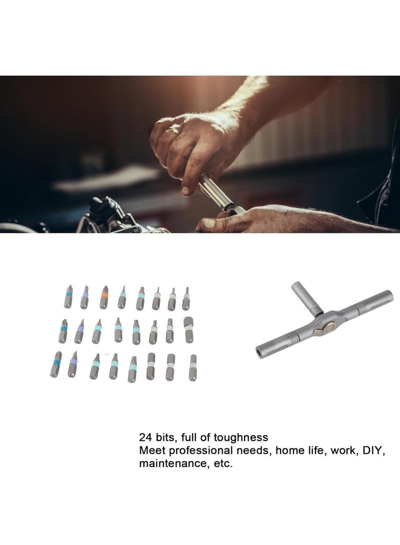 GGOOT 24-in-1 Ratchet Screwdriver Bit Set with Handle, S2 Steel Repair Tool for Home, Work and Maintenance, Multipurpose Manual Hardware RS1 - Image 2