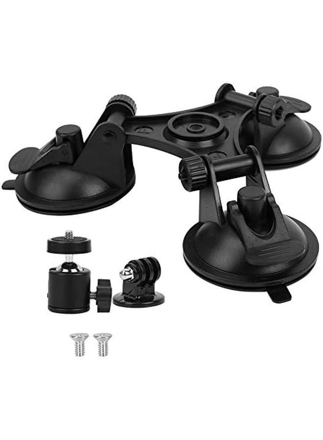 حامل ثلاثي الشفط الأسود 3 أقدام رأس كروي دوار 360 درجة من البولي فينيل كلورايد والألومنيوم المتين - Image 2