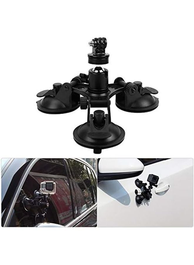 حامل ثلاثي الشفط الأسود 3 أقدام رأس كروي دوار 360 درجة من البولي فينيل كلورايد والألومنيوم المتين - Image 4