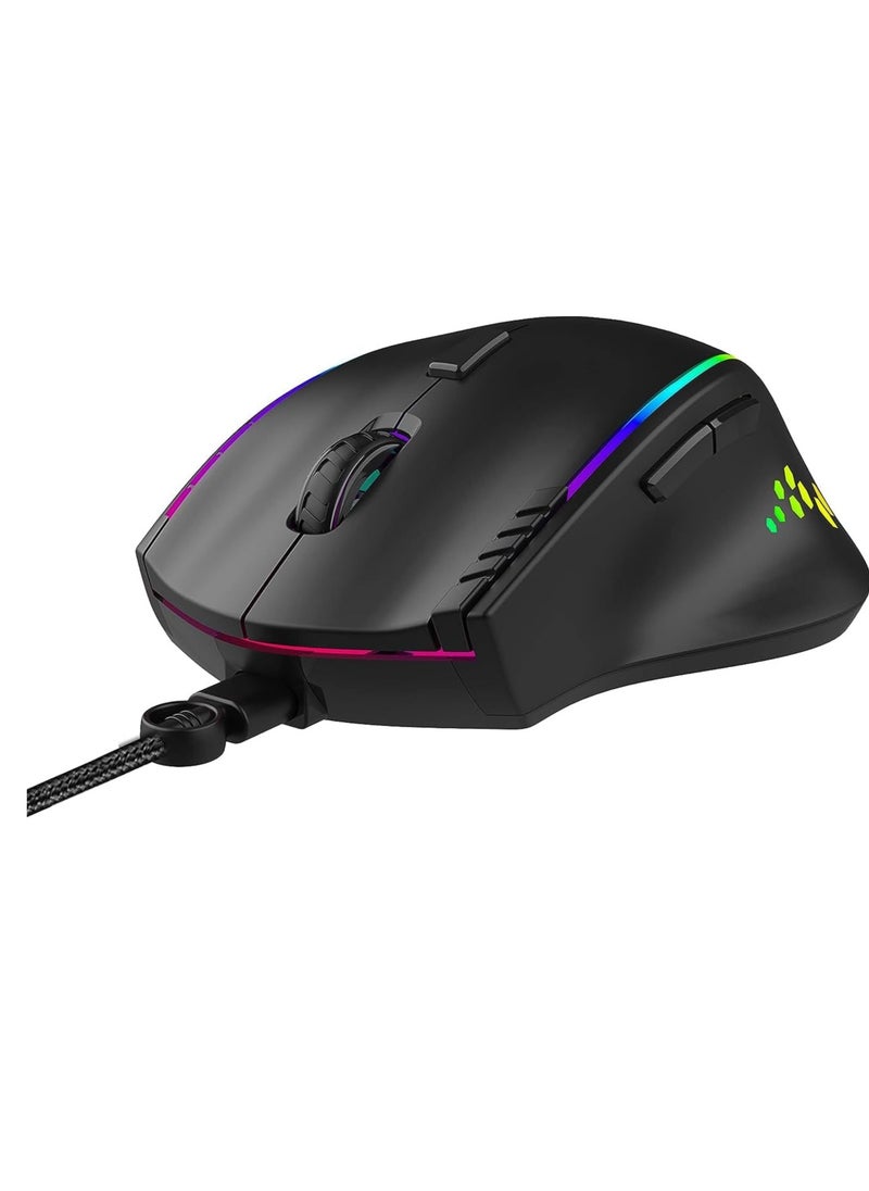 ANT الرياضات الإلكترونية - فأرة ألعاب GM600 RGB سلكية قابلة للبرمجة | مستشعر بصري 7200 DPI | مفاتيح HUANO للفأرة | تصميم 7 أزرار مع دعم الماكروز - Image 1