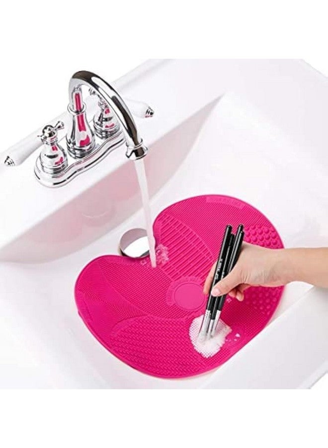 CLOSAL® Silicone Makeup Brush Cleaning Mat, Makeup Brush Cleaner, Cosmetic Spa Brush Cleaning Mat Portable Washing Tool Scrubber with Suction Cup - Image 1