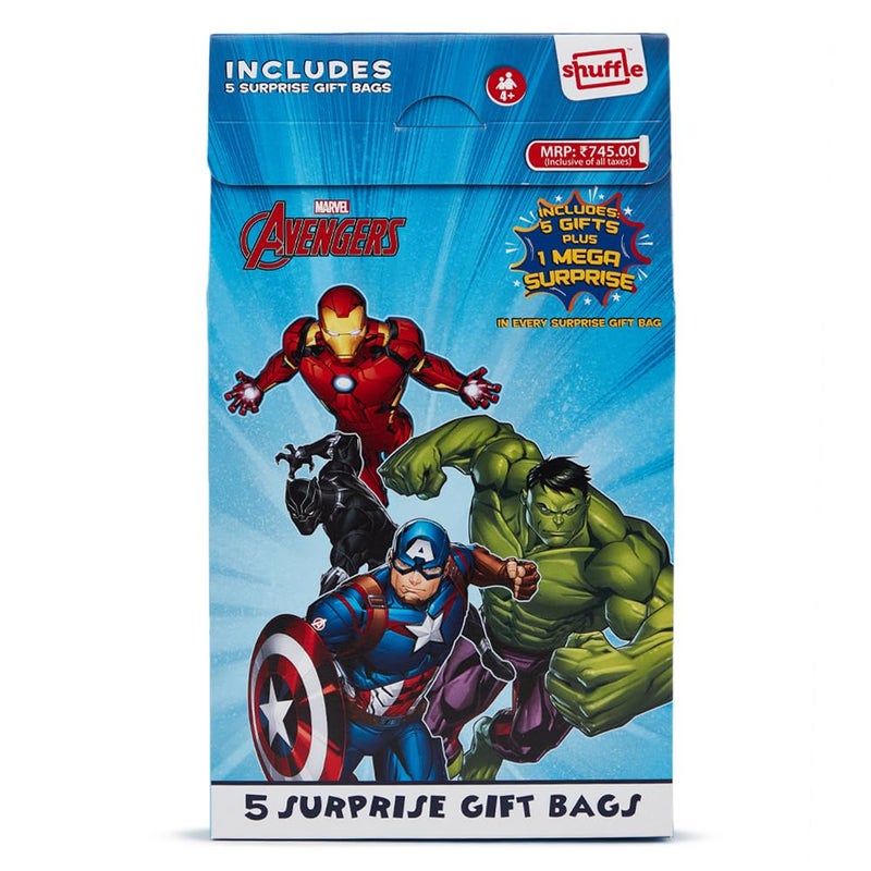 Shuffle Marvel Surprise Gift Bags - Pack of 5 | Perfect Party Favors, Return Gifts & Goodie Bags for Kids | Durable, Colorful, and Avengers-Themed Gift Bags for Birthday Parties & Celebrations - Image 1