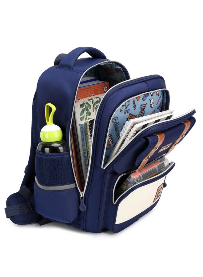 Edison Primary School Backpack With Spine Protection, Weight Reduction, Large Capacity, Anti-drop Children's Shoulder Bag 2329-1 Royal Blue - Image 5