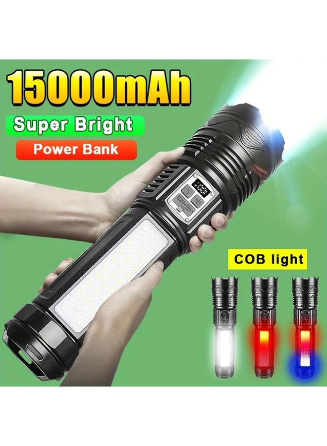 Super Flashlight 15000mAh Rechargeable Tactical Torch Ultra Bright LED Long Range Dual Button For Camping Emergency - Image 3